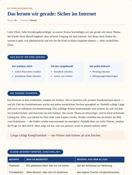 Beispiel: Elternbrief