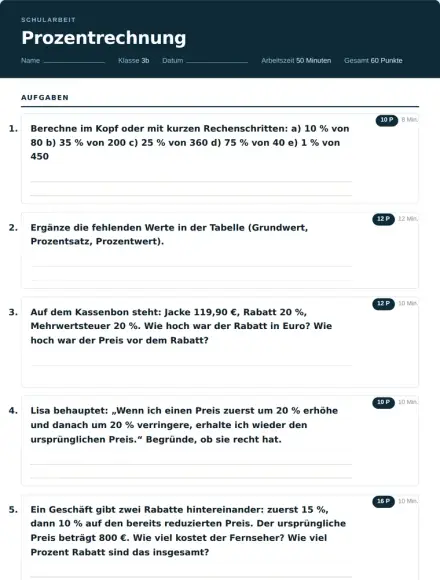 Beispiel: Schularbeit