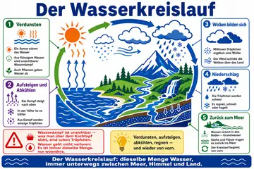 Der Wasserkreislauf im Stil Bold Poster