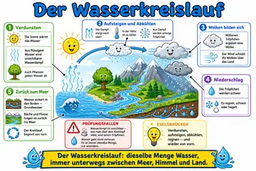 Der Wasserkreislauf im Stil Friendly Cartoon