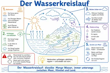 Der Wasserkreislauf im Stil Eine Linie