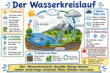 Der Wasserkreislauf im Stil Doodle