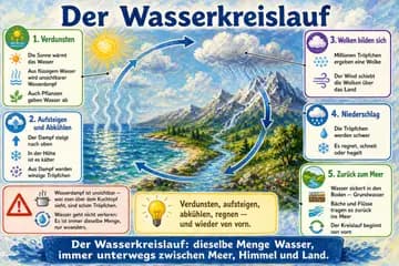 Der Wasserkreislauf im Stil Impressionismus