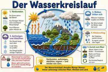Der Wasserkreislauf im Stil Strickmuster
