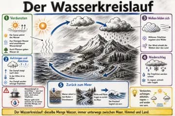 Der Wasserkreislauf im Stil Kohle