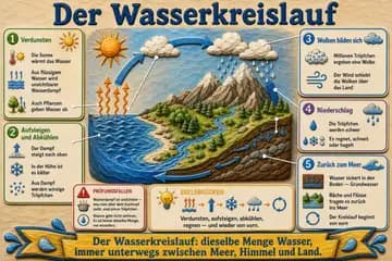 Der Wasserkreislauf im Stil Holzschnitzerei